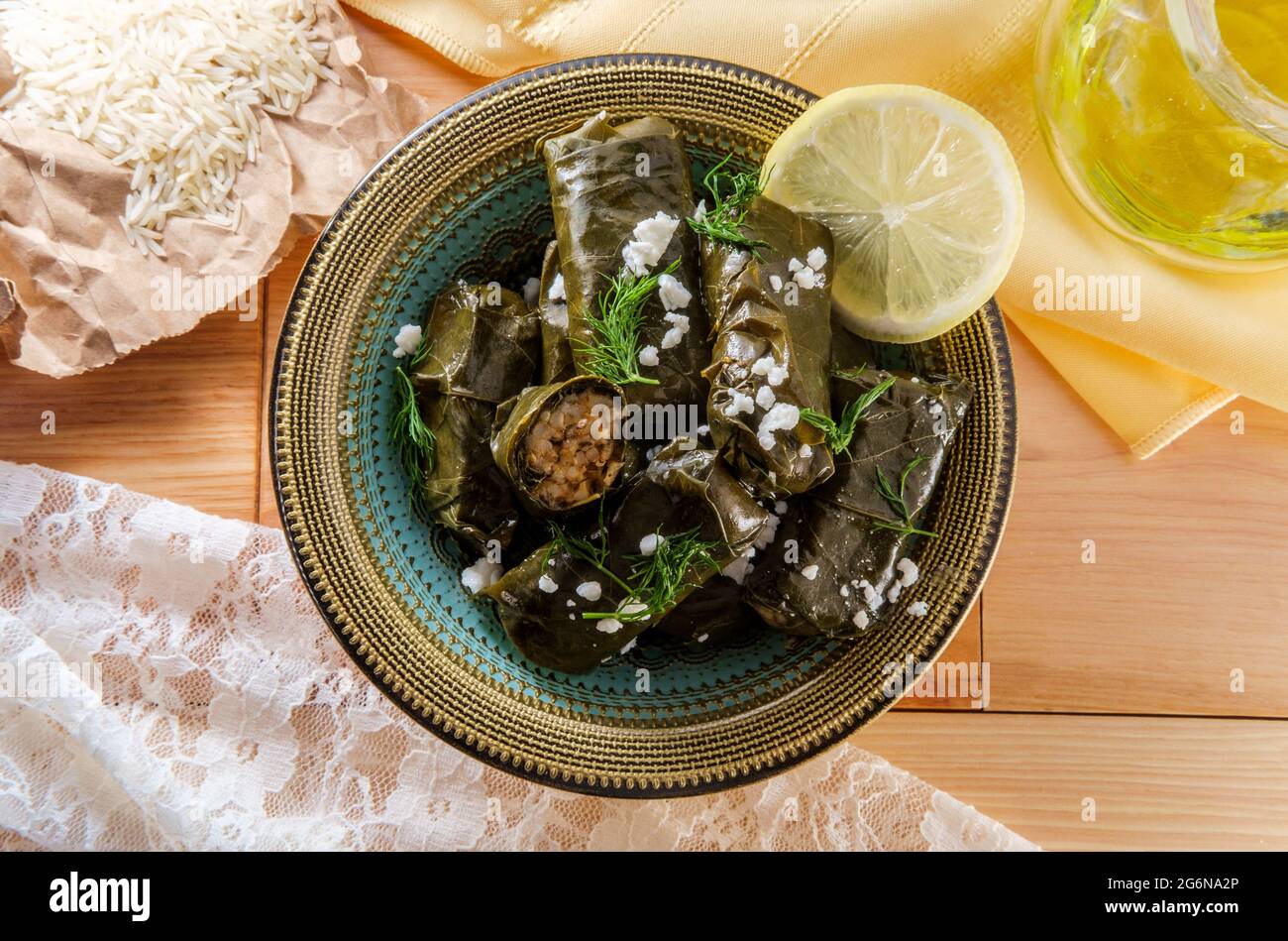 Armenian yaprak dolma, stuffed grape leaves appetizer Stock Photo Alamy