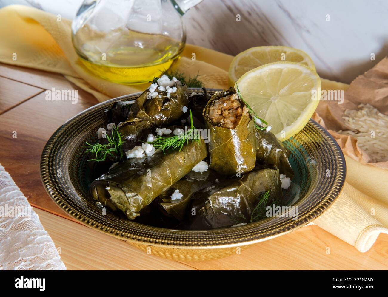 Armenian yaprak dolma, stuffed grape leaves appetizer Stock Photo Alamy