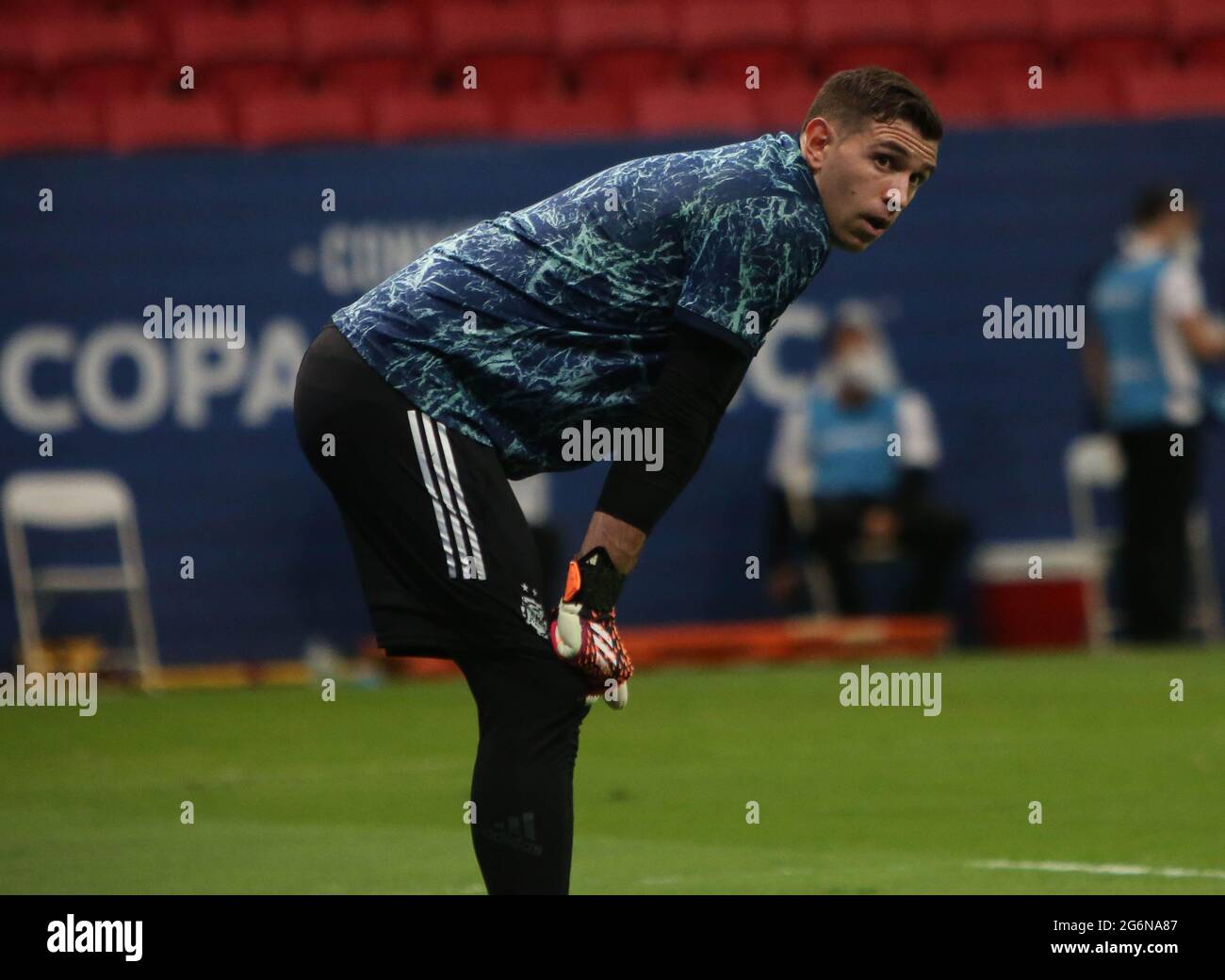 E Martinez of Argentina during the Copa America 2021, semi-final football match between Argentina and Colombia on July 6, 2021 at Estádio Nacional Mané Garrincha in Brasilia, Brazil Photo Laurent Lairys / DPPI Photo Laurent Lairys / DPPI Stock Photo