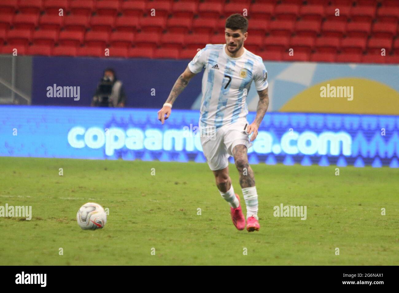 R De Paul of Argentina during the Copa America 2021, semi-final football match between Argentina and Colombia on July 6, 2021 at Estádio Nacional Mané Garrincha in Brasilia, Brazil  Photo Laurent Lairys / DPPI Stock Photo