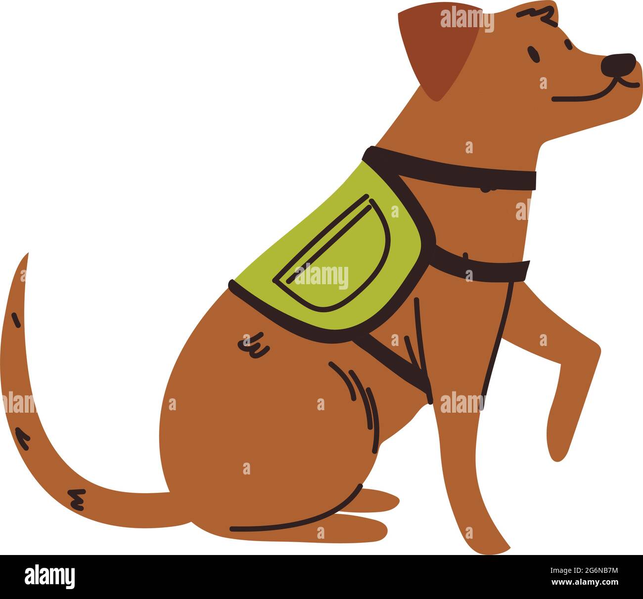 dog with harness vest Stock Vector Image & Art Alamy