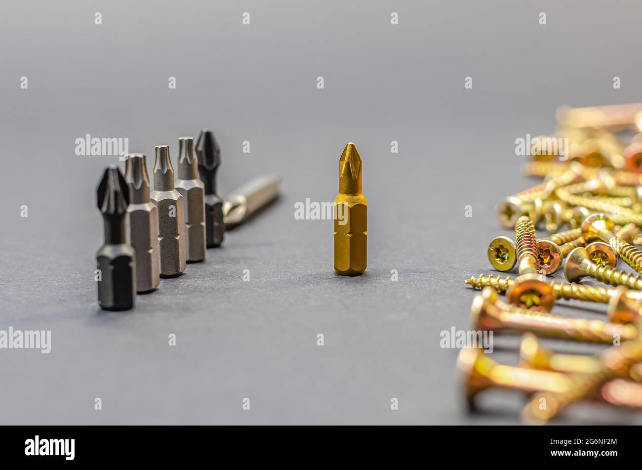 different bits are installed in a row, nozzles for electric drills for