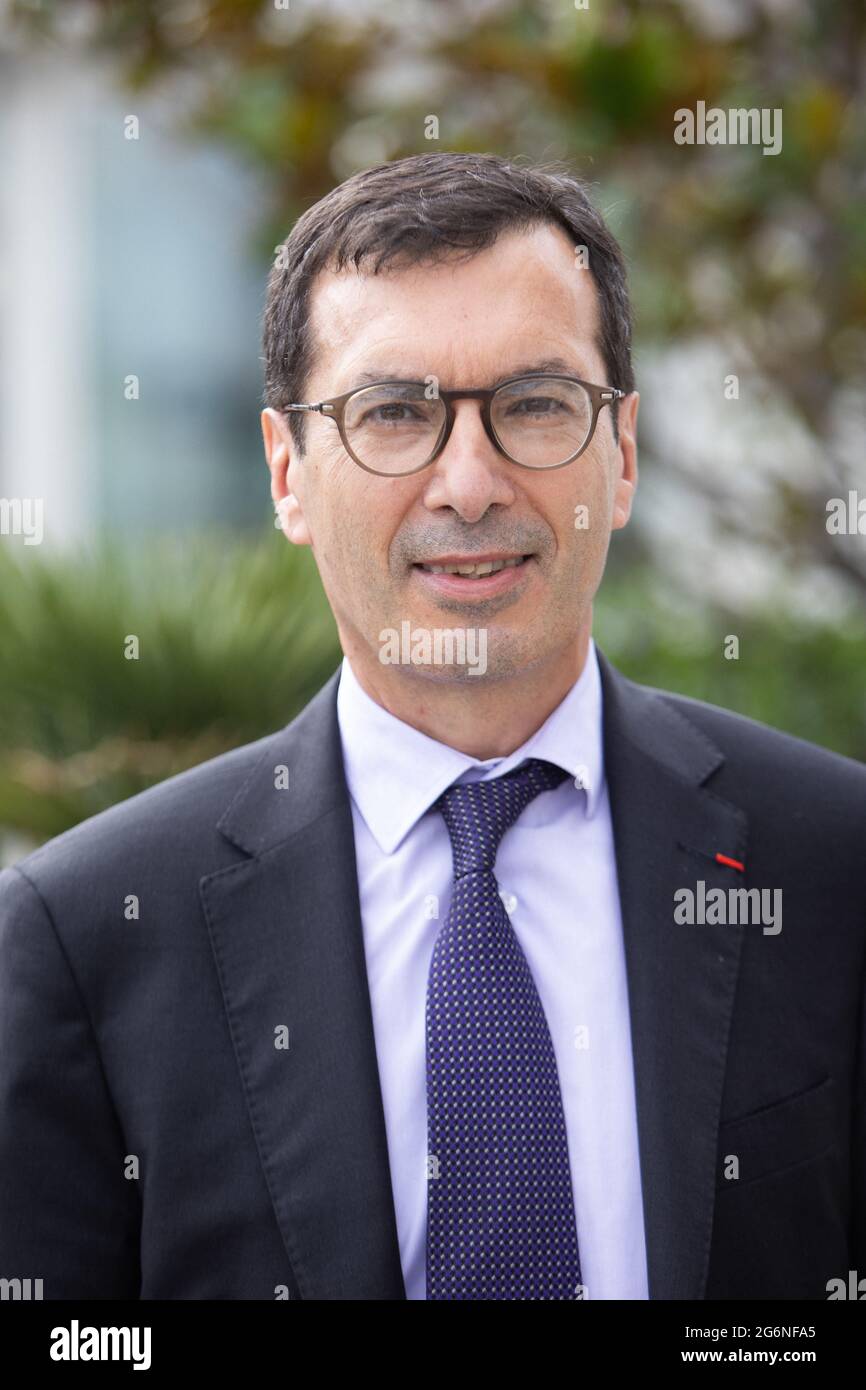 Portrait of SNCF president and general manager Jean-Pierre Farandou at the  SNCF train station Gare de Lyon after signing the 1 youth 1 solution chart  for the employment of the young people,