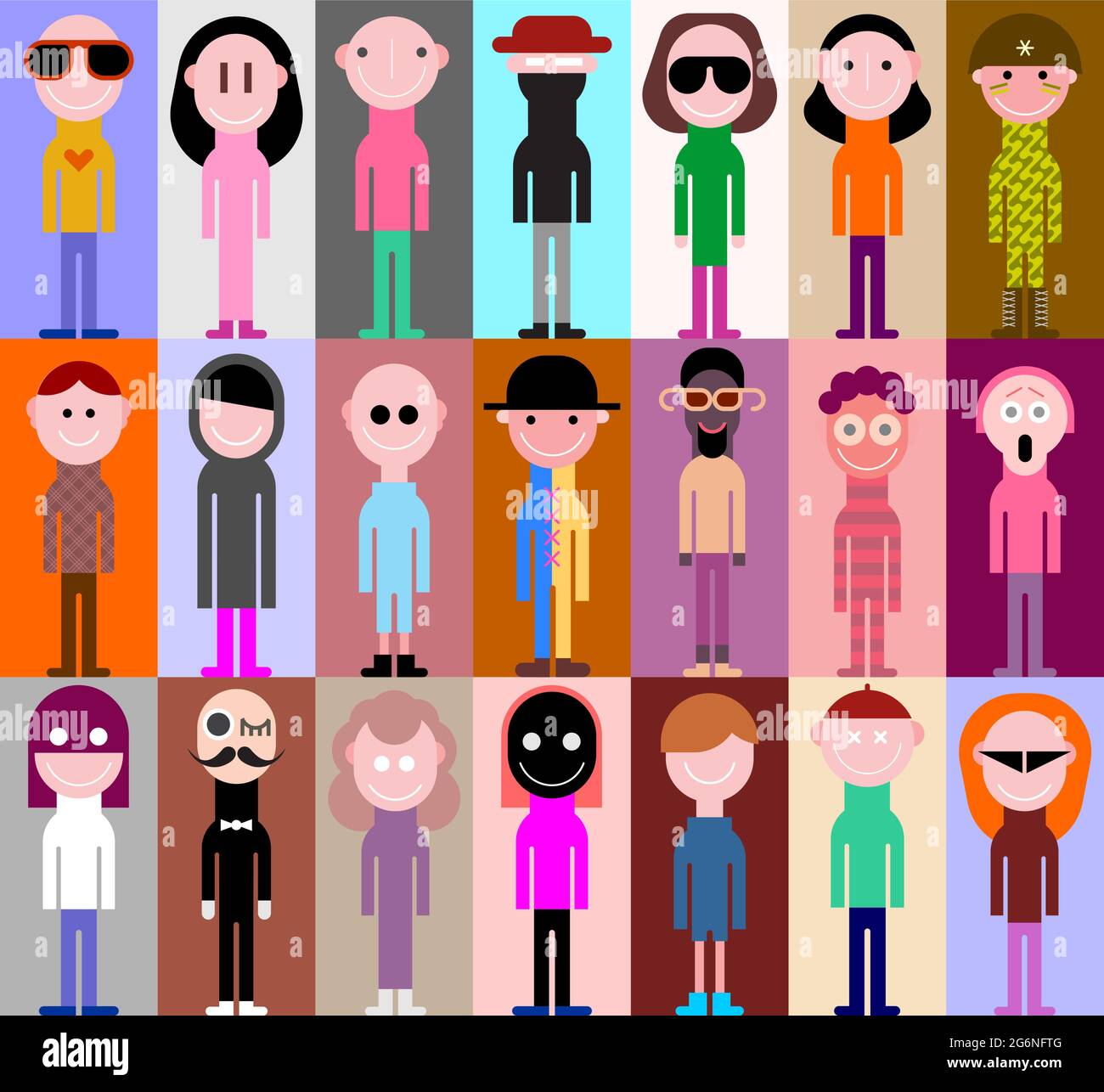 Large set of different people full-length portraits vector illustration.  Bundle of funny character designs. Each one of the people portraits located  o Stock Vector Image & Art - Alamy