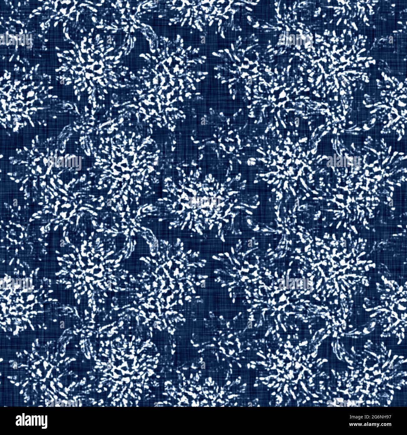 Acid wash blue jean effect texture with decorative linen mottled