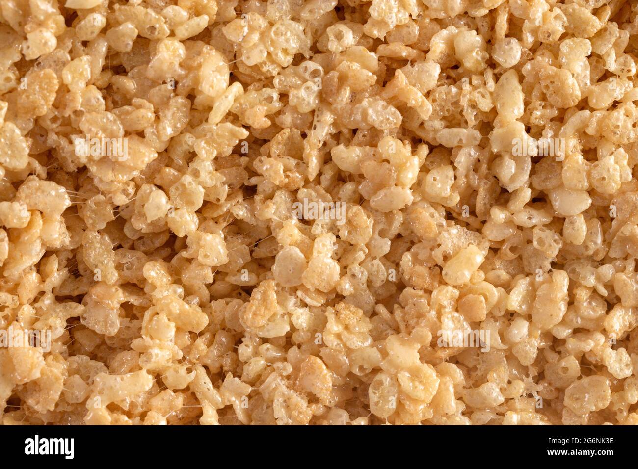 A Sheet of Uncut Marshmallow Crispy Rice Cereal Treat Bars Stock Photo