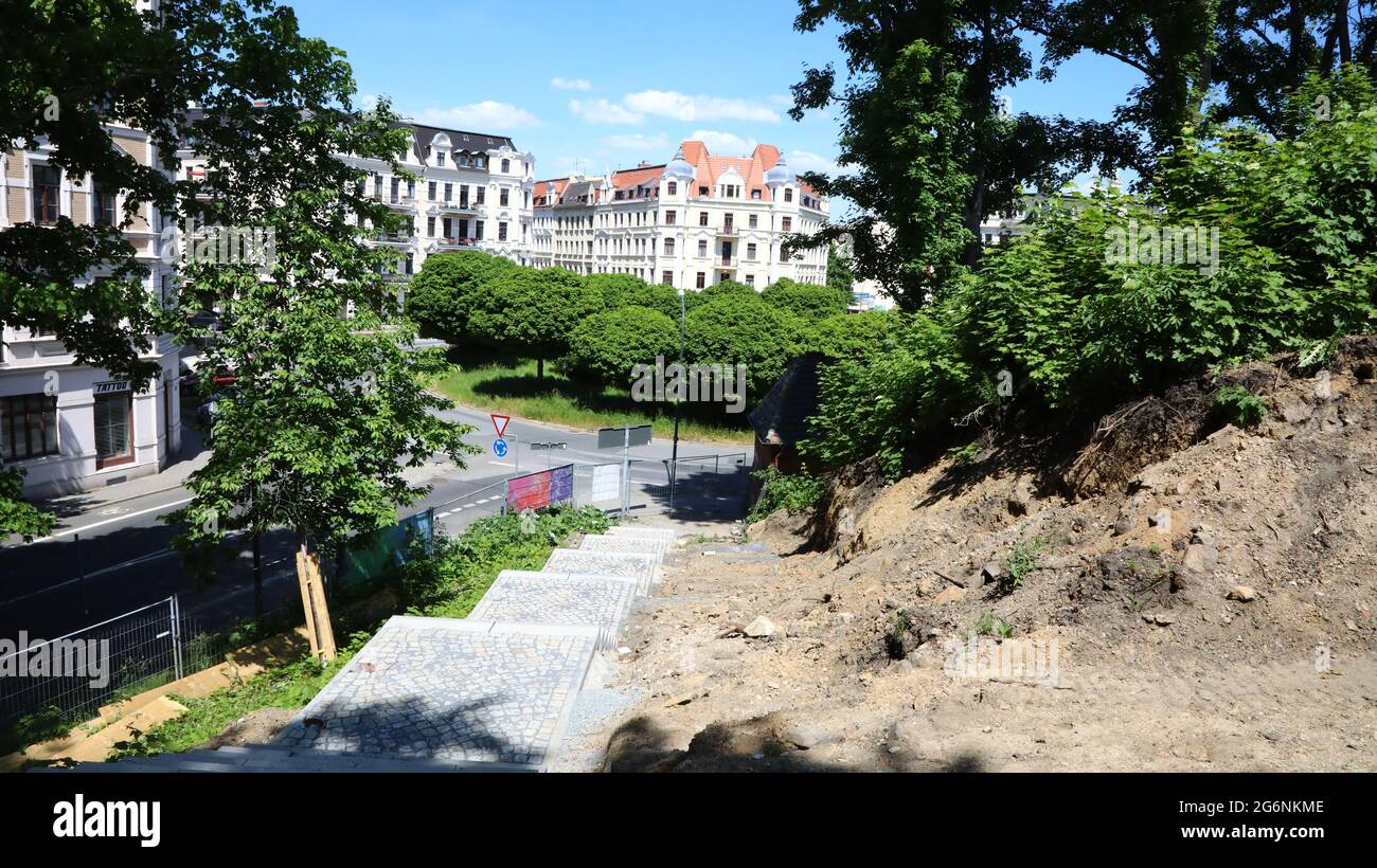 Görlitz, neue Treppe, die den Brautwiesenplatz mit dem Brautwiesenpark