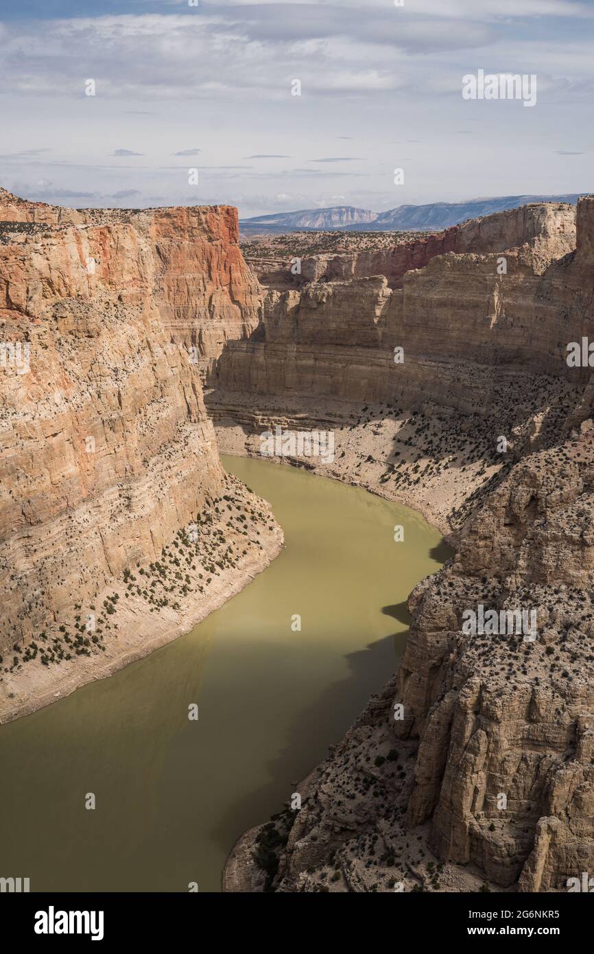 A view over the Bighorn Canyon from the Ranger's Delight trail. Stock Photo