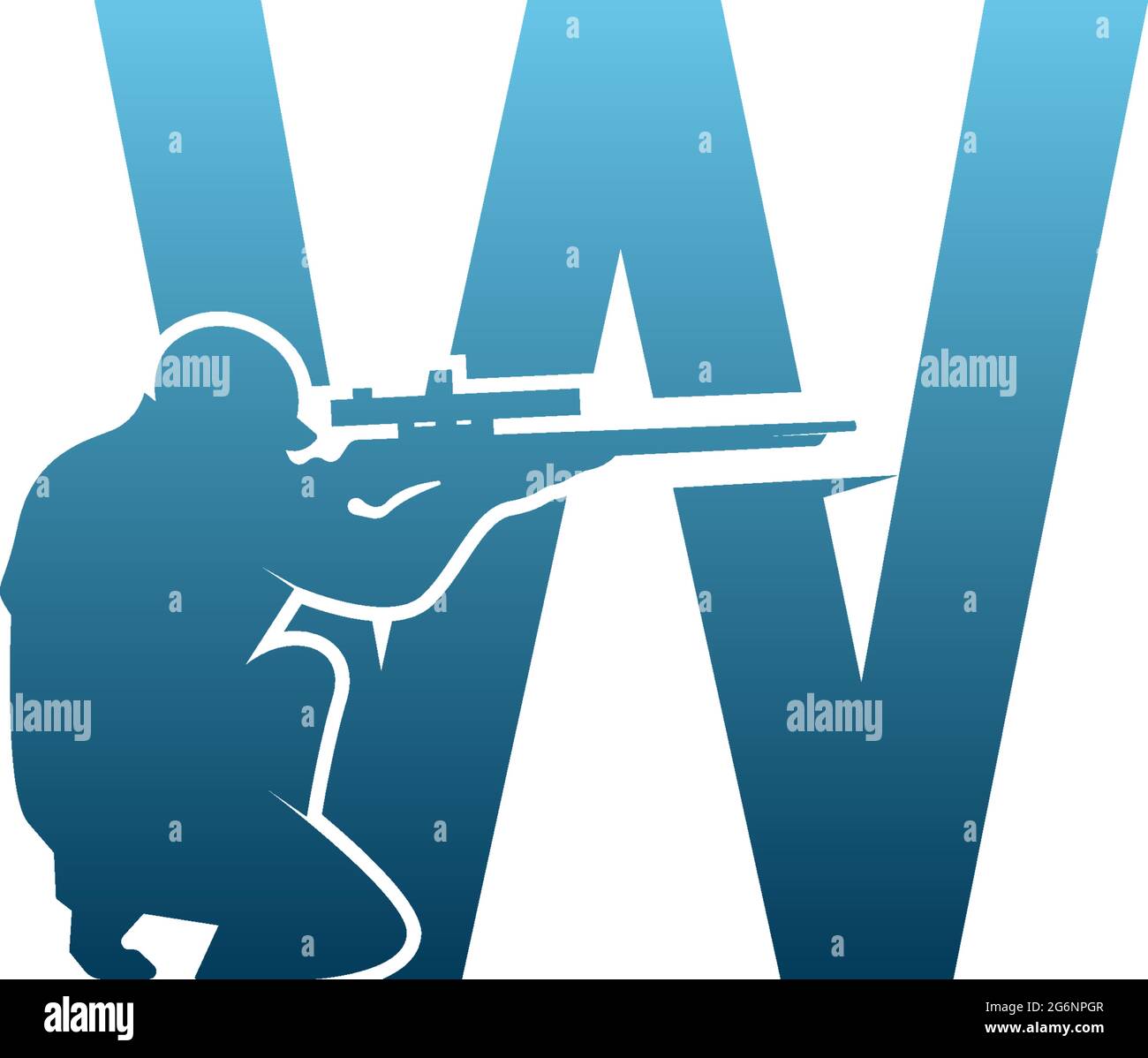 Letter W with sniper icon logo design concept template vector Stock ...