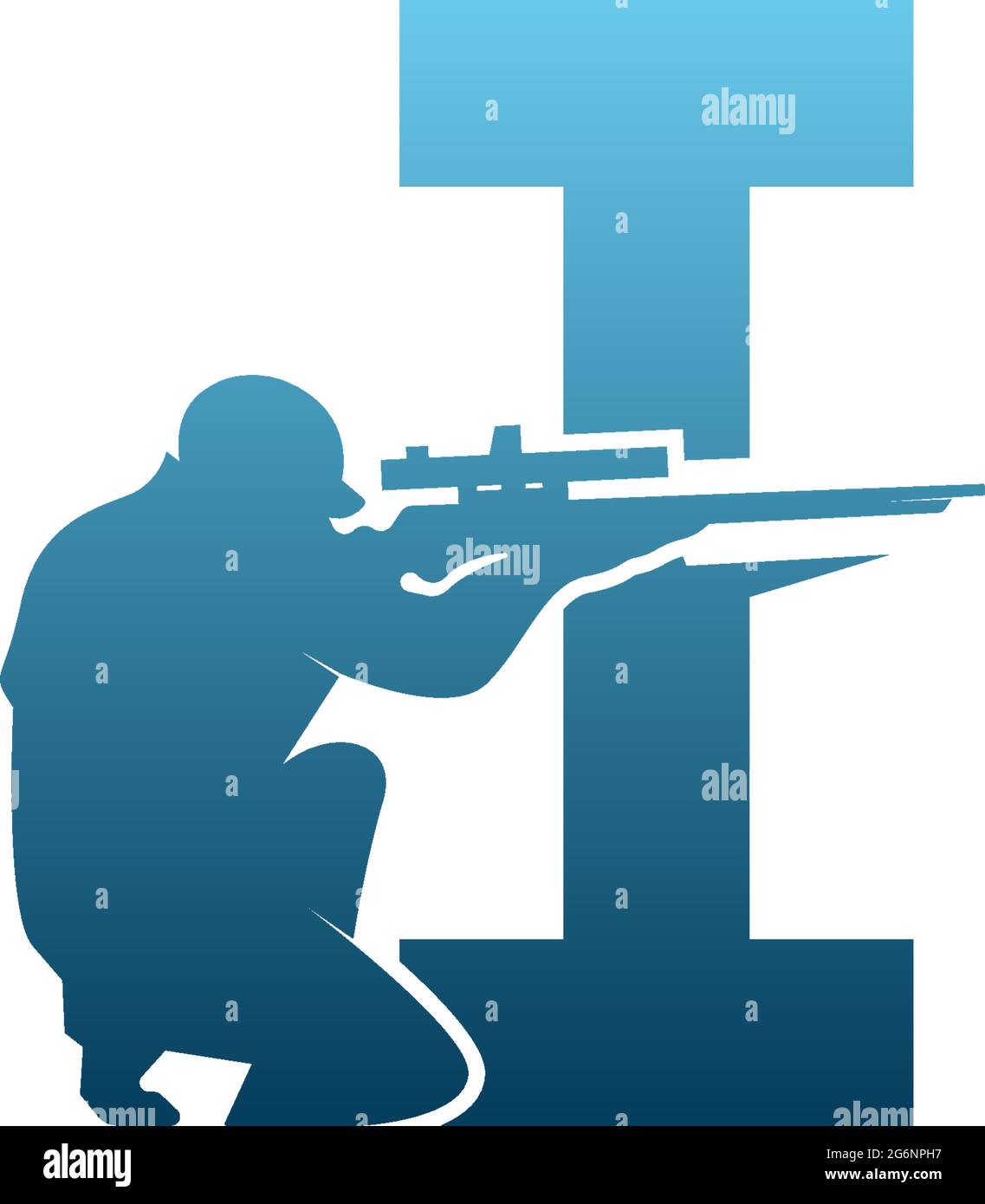Letter I with sniper icon logo design concept template vector Stock ...