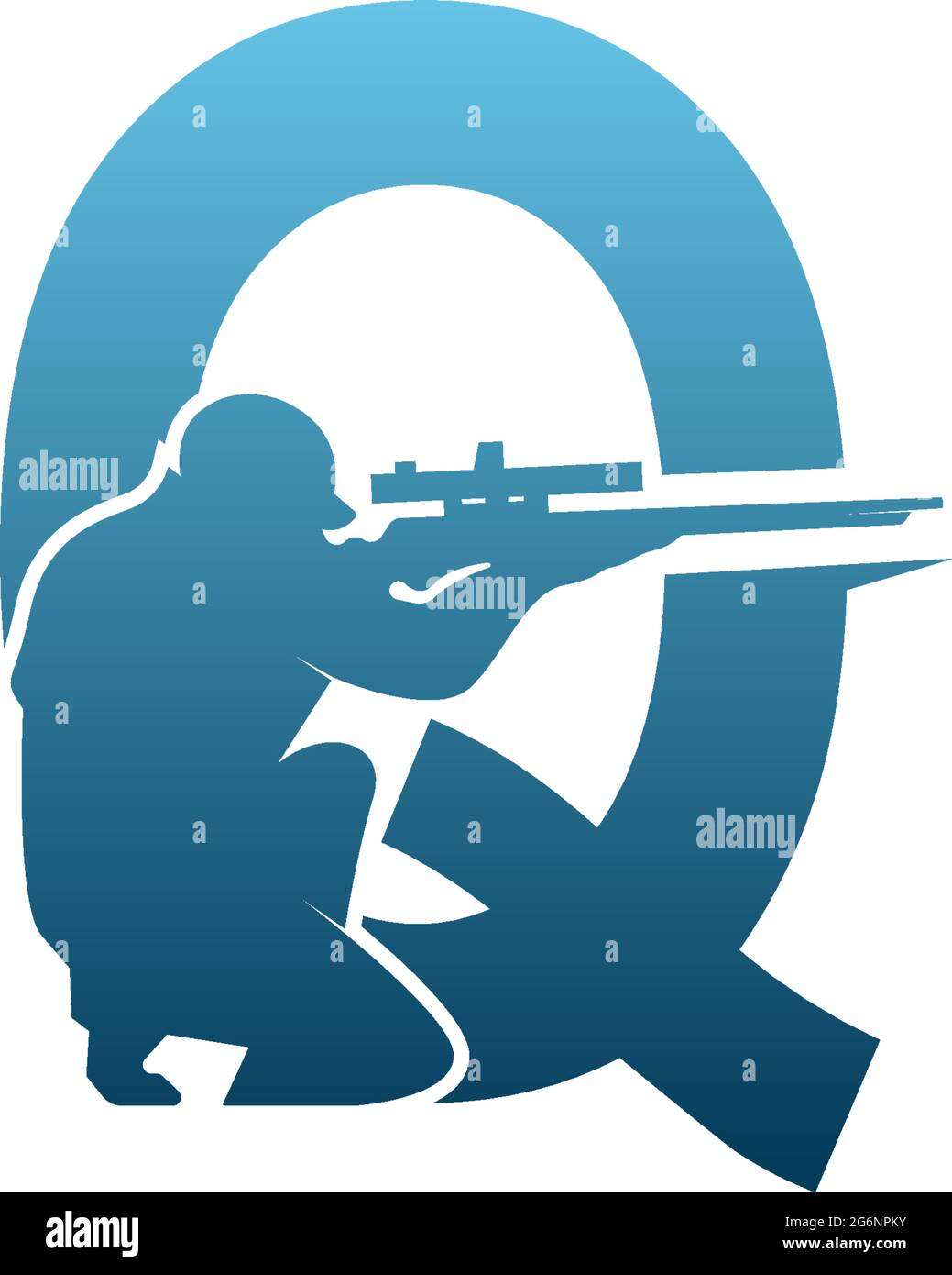 Letter Q with sniper icon logo design concept template vector Stock ...