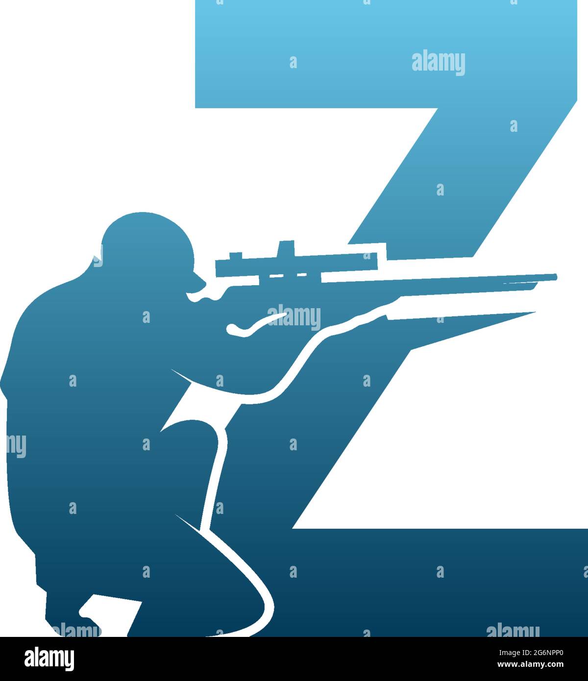 Letter Z with sniper icon logo design concept template vector Stock ...