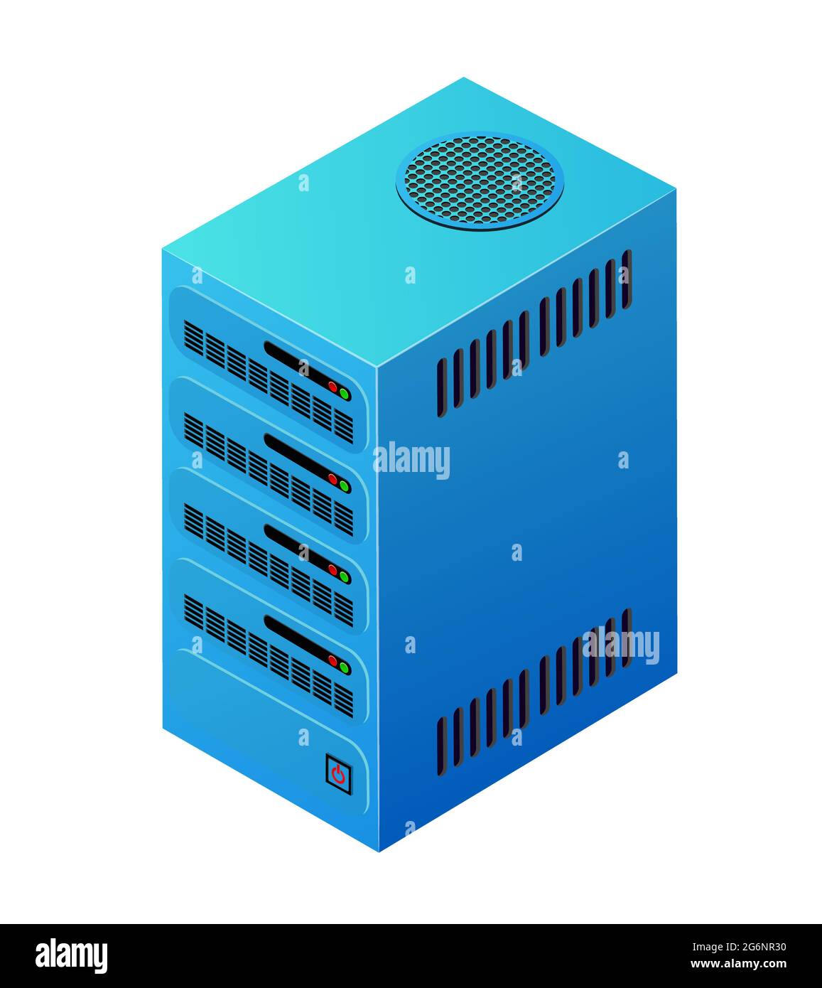 Single server network technology of connection data center Stock Vector ...