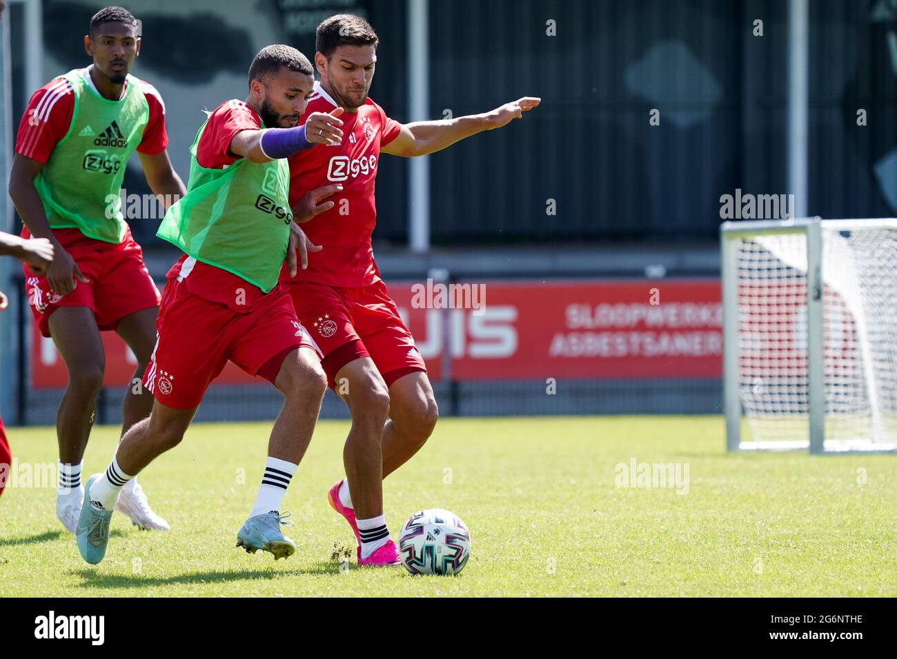 Oldenzaal Netherlands July 7 Zakaria Labyad Of Ajax And Lisandro Magallan Of Ajax During A Training Session Of Ajax At Sportpak Vondersweijde On July 7 21 In Oldenzaal Netherlands Photo By