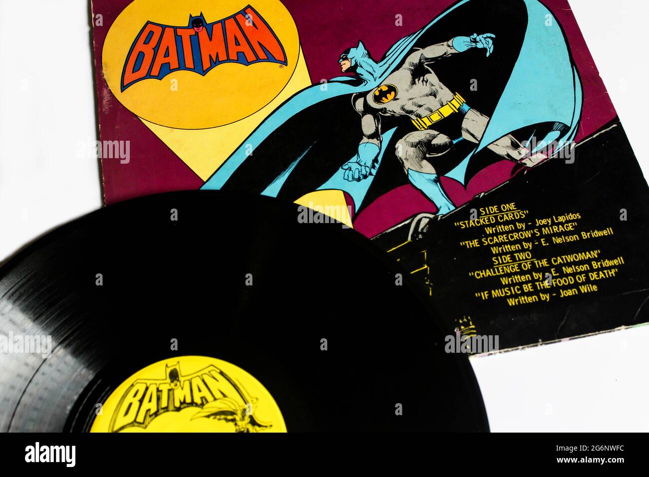 Batman LP Vinyl Record Album, Power Records - 8155, Children's, Story, 1975,  Original Pressing. Cartoon for kids album cover, back side Stock Photo -  Alamy