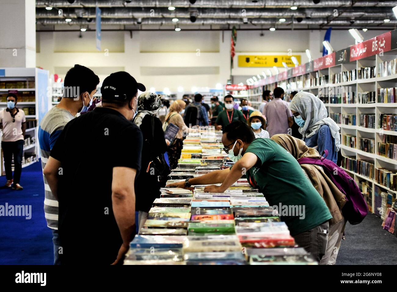 July 7, 2021 Cairo, Egypt. 07 July 2021. Visitors attend the 52nd Edition of Cairo