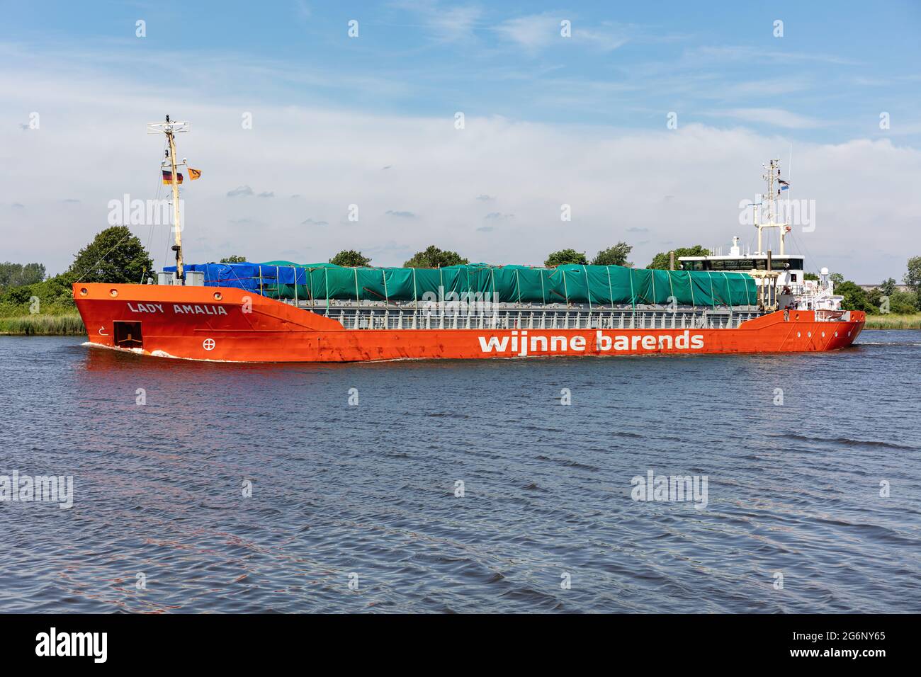 Wijnne Barends general cargo ship LADY AMALIA in the Kiel Canal Stock Photo