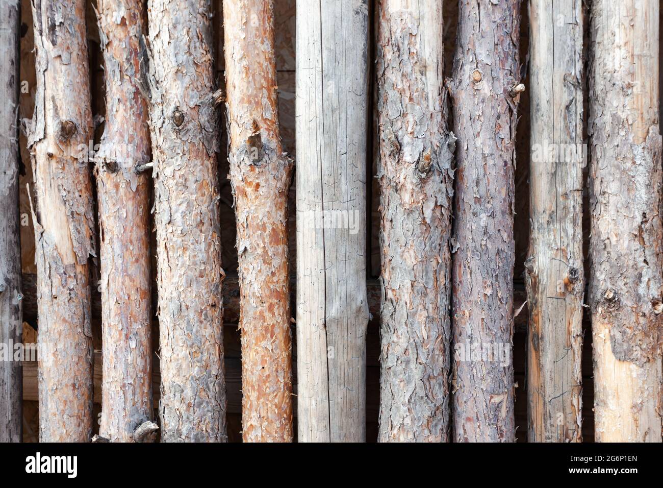 log fence, frequencies, place under text, use as background or texture Stock Photo