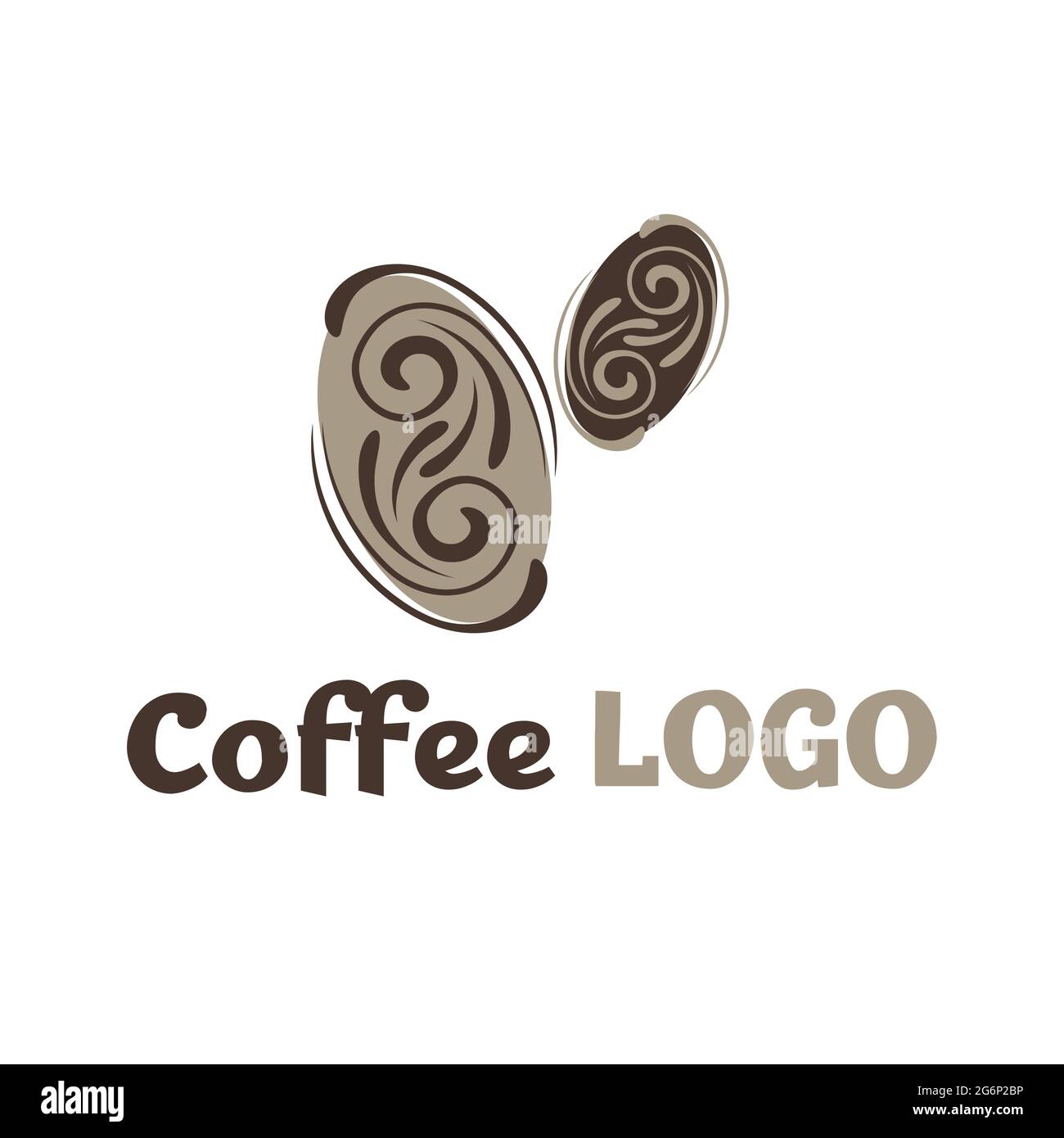 Luxury coffee logo design, vector illustration, brown sign on white ...