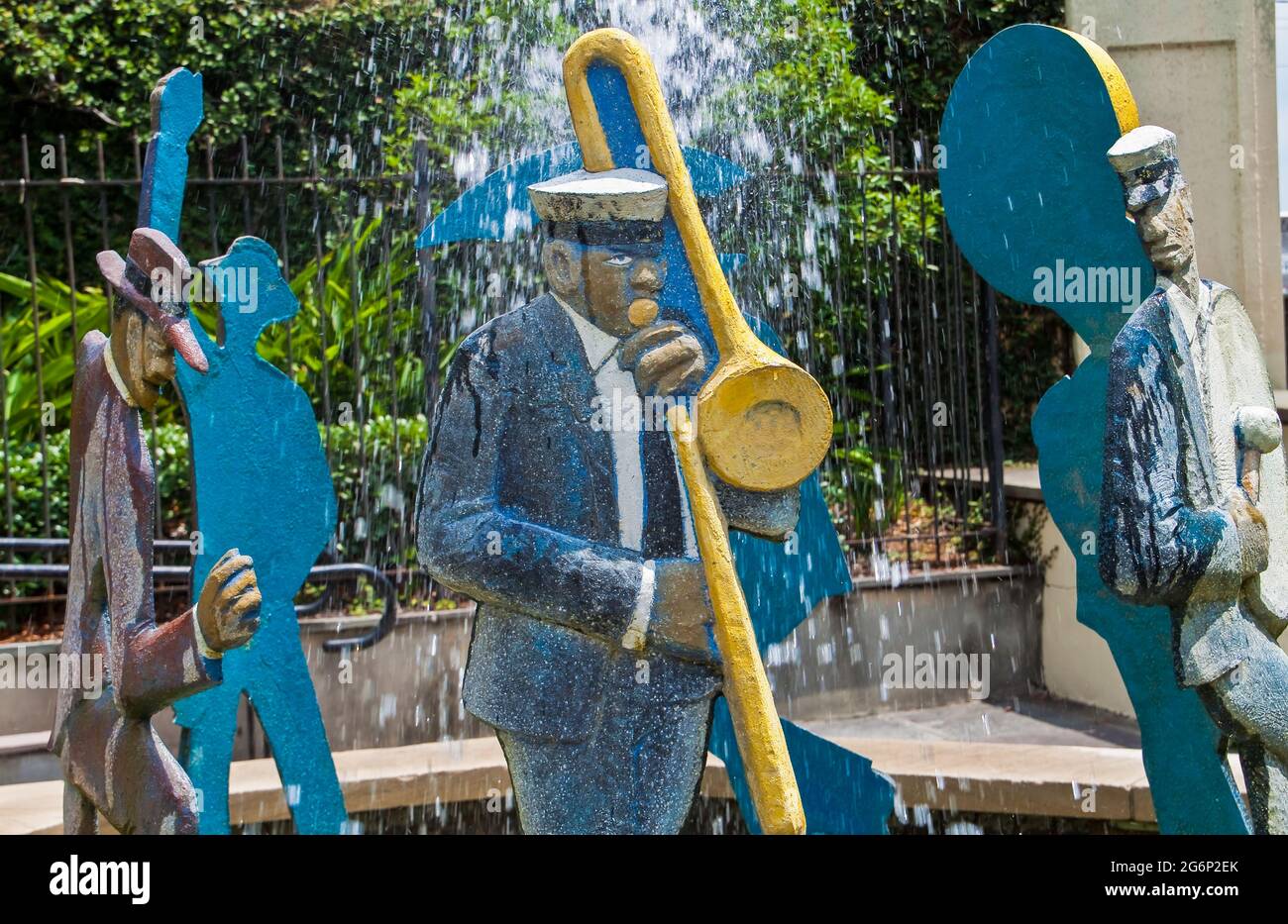Sculpture of Jazz Musicians at Jazz National History Park. New Orleans, Louisiana, USA Stock