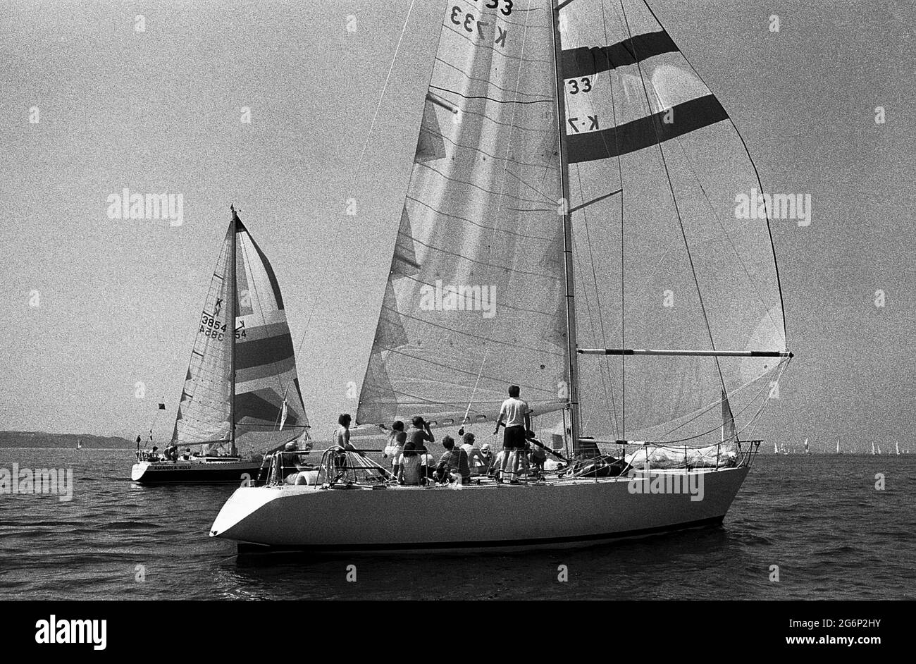 AJAXNETPHOTO. 7TH JULY, 1979. SOLENT, COWES, ENGLAND. - TEAM YACHT - BLIZZARD (GBR) AT THE START OF THE COWES-DINARD OFFSHORE RACE. YACHT WAS A GB ADMIRAL'S CUP TEAM YACHT IN THE SAME YEAR. PHOTO:JONATHAN EASTLAND/AJAX REF:2790707 32 8 Stock Photo