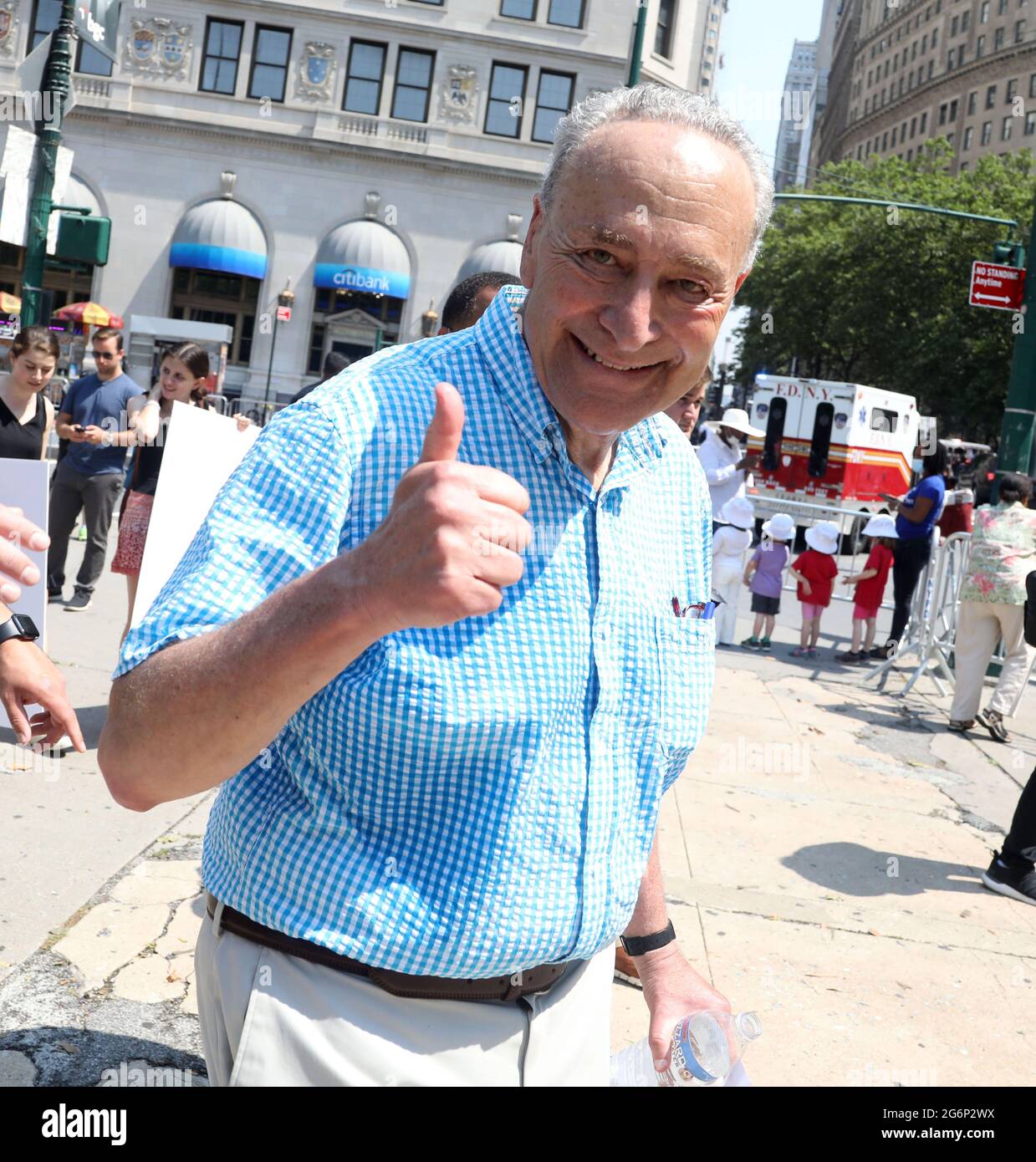 New York, New York, USA. 7th July, 2021. Democratic Senator CHUCK