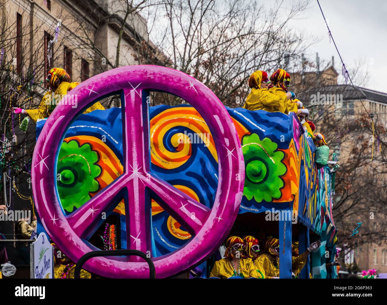 Parade Float in The Mardi Gras Parade, New Orleans, Louisiana, USA Stock Photo