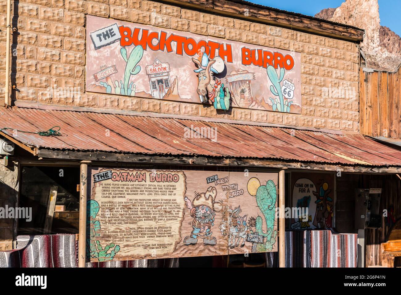 Old Saloon on Route 66, Oatman, Arizona, USA Stock Photo
