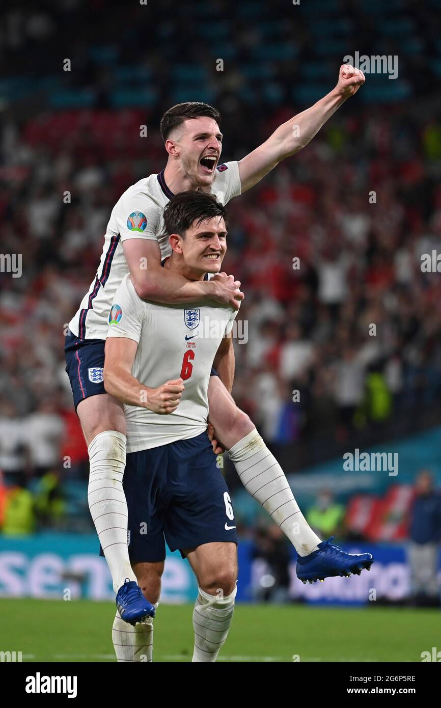 final jubilation England, with Harry MAGUIRE (ENG) and Declan RICE (ENG),  semi-finals, game M50, England (