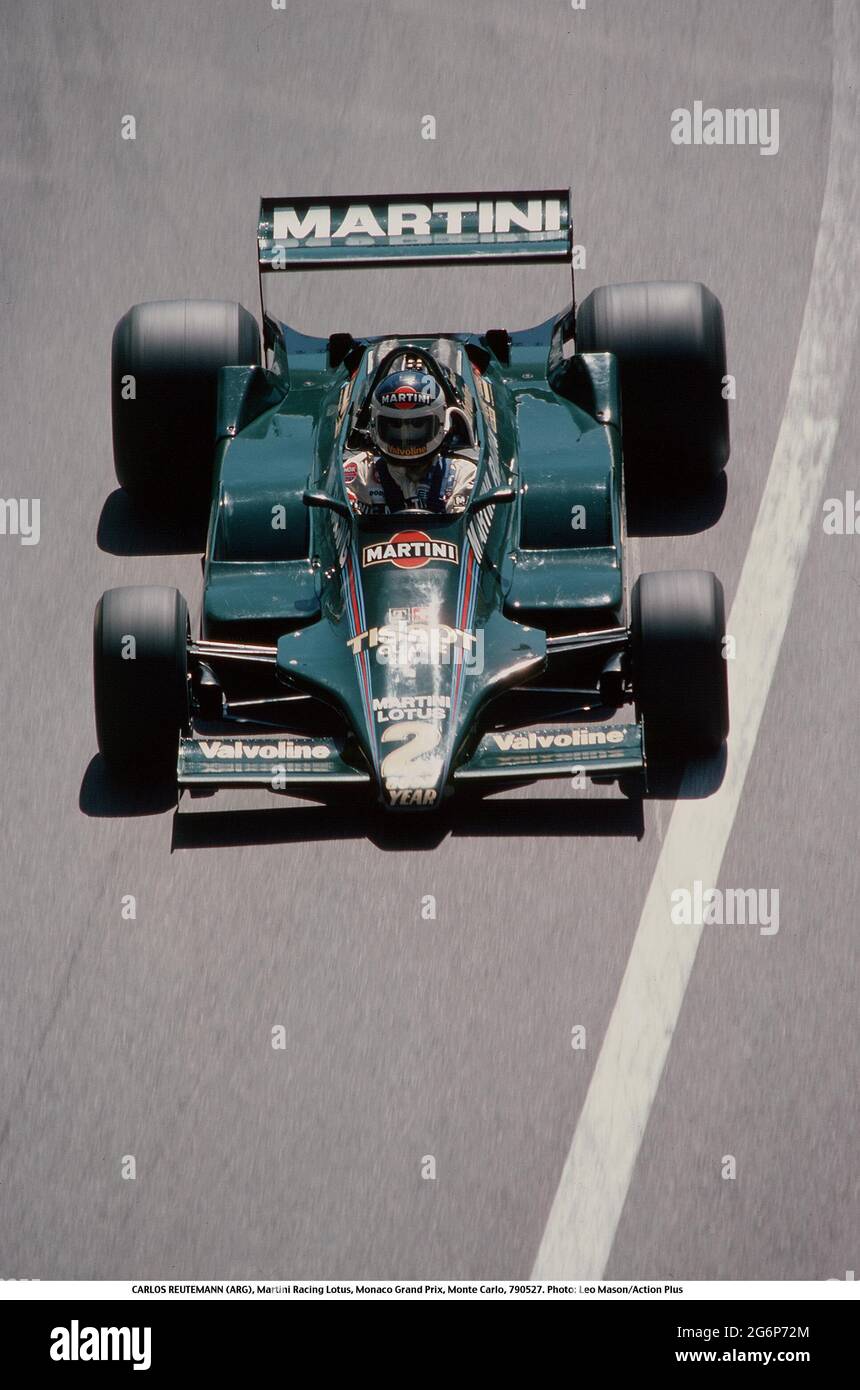 27th May 1979. Monte Carlo, France; CARLOS REUTEMANN (ARG), Martini Racing Lotus, Monaco Grand Prix, Monte Carlo Stock Photo