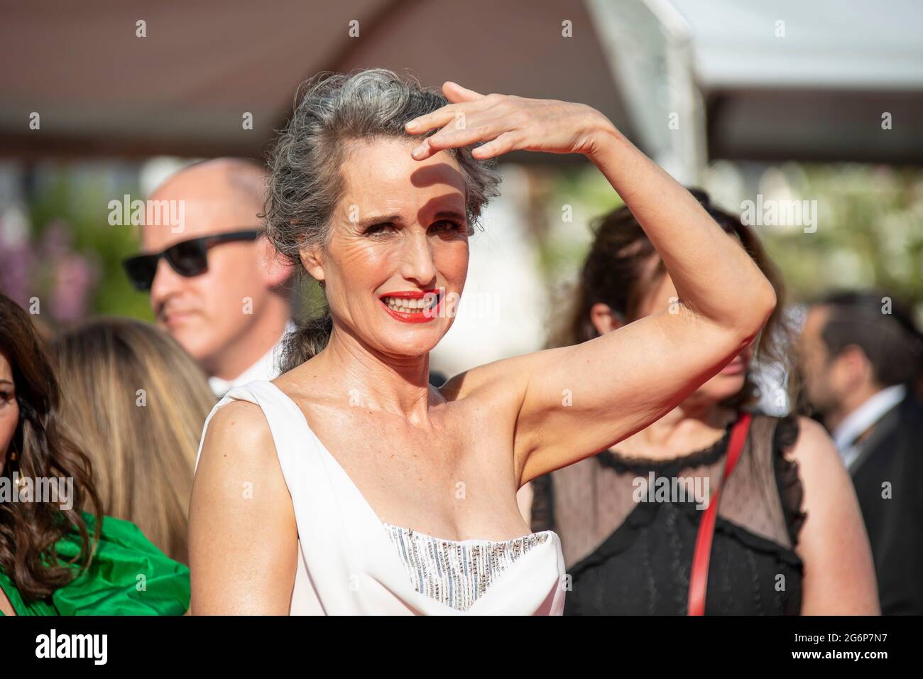 Cannes, FRA. 07th July, 2021. Andie McDowell attends the 'Tout S'est Bien Passe (Everything Went Fine)' screening during the 74th annual Cannes Film Festival on July 07, 2021 in Cannes, France. Credit: Franck Bonham/Image Space/Media Punch/Alamy Live News Stock Photo