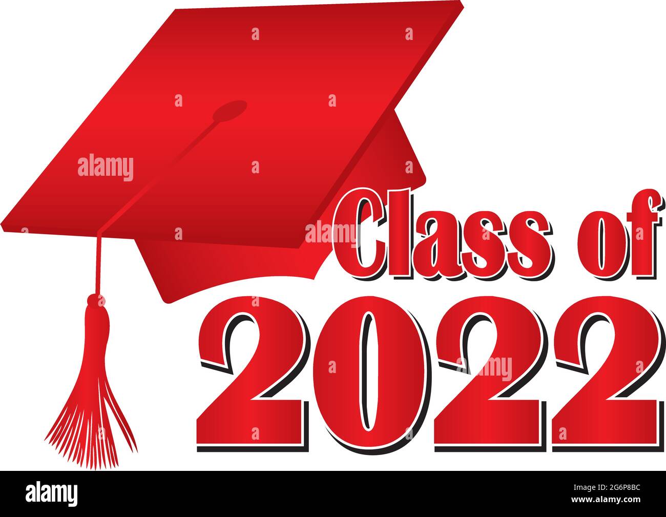 Class of 2022 Graduation Cap Stock Vector