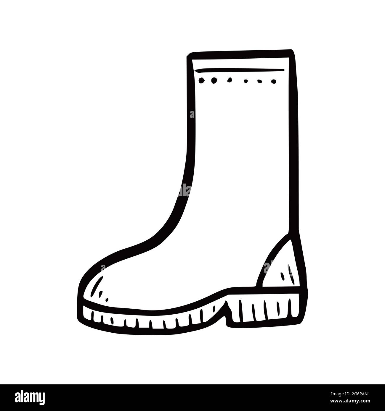 Hand drawn garden boot. Doodle sketch style. Drawing line simple boot icon.  Isolated vector illustration Stock Vector Image & Art - Alamy