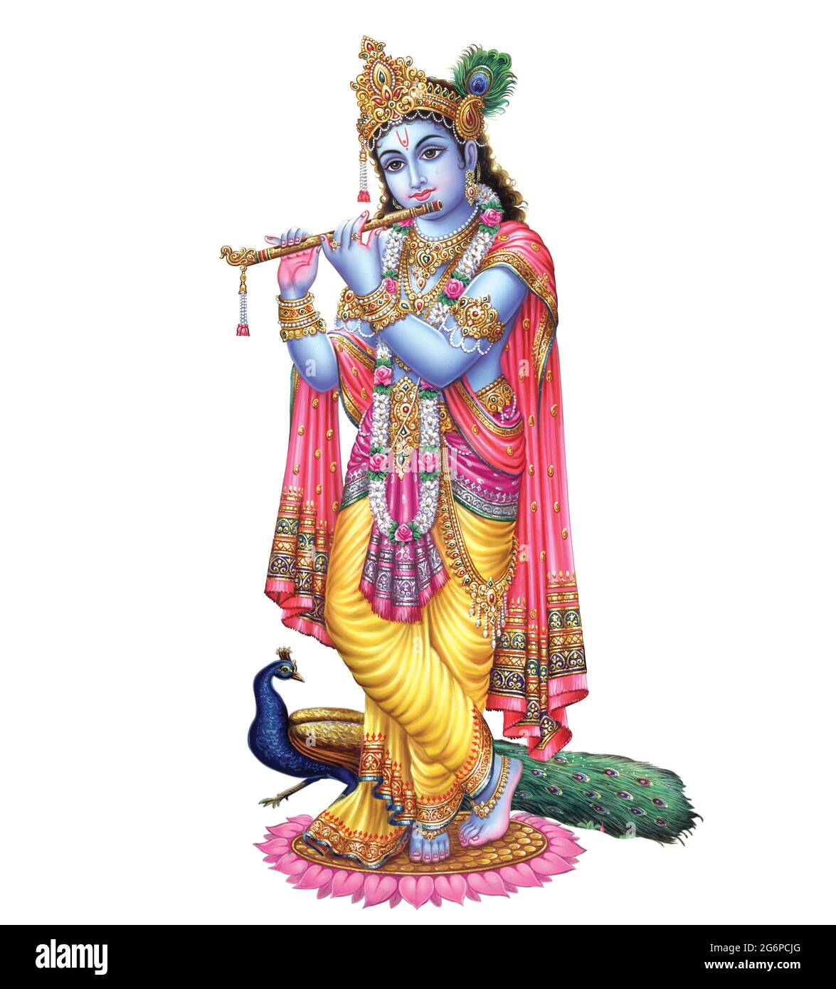 Indian God Lord Krishna with his flute making magical tunes Stock Photo Alamy