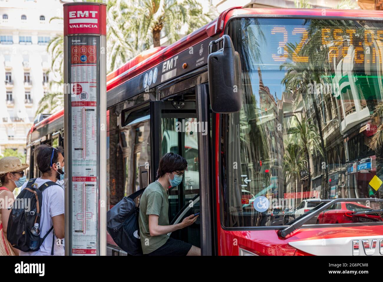 Valencia, Spain. 06th July, 2021. People wearing face masks as a