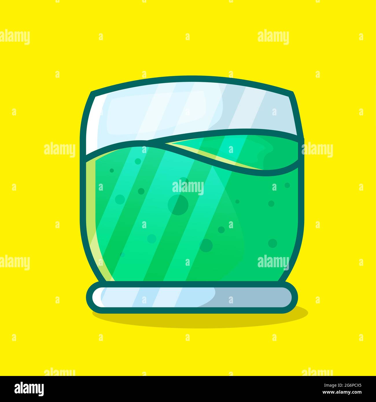 green smoothie drink vector illustration in flat style Stock Vector