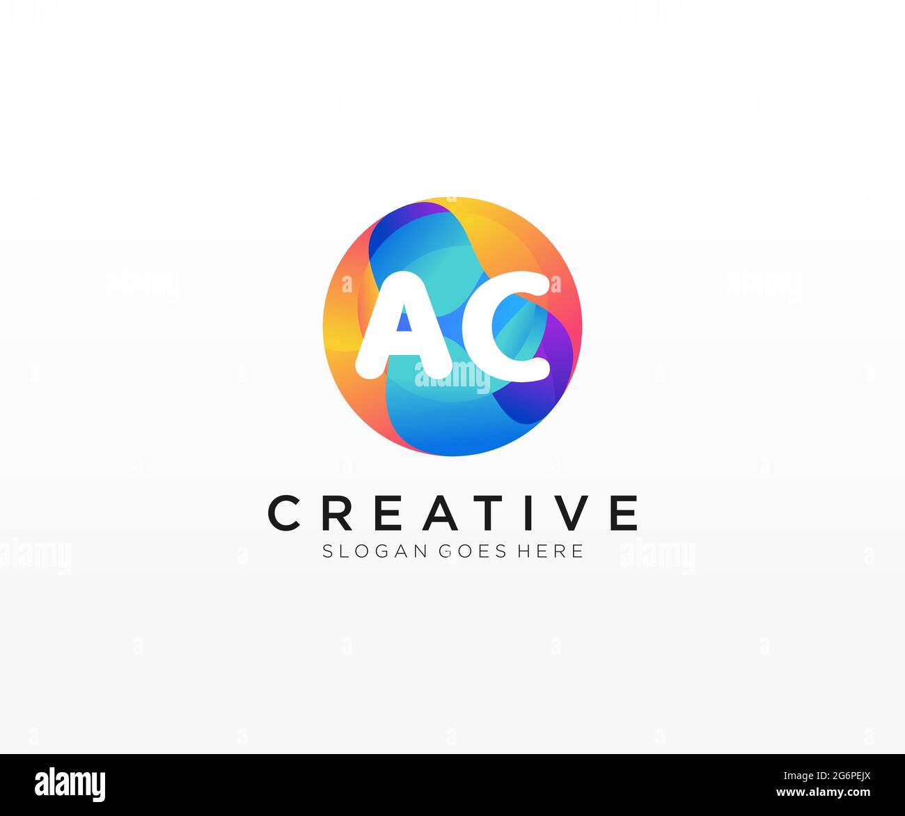 AC initial logo With Colorful Circle template Stock Vector Image & Art ...