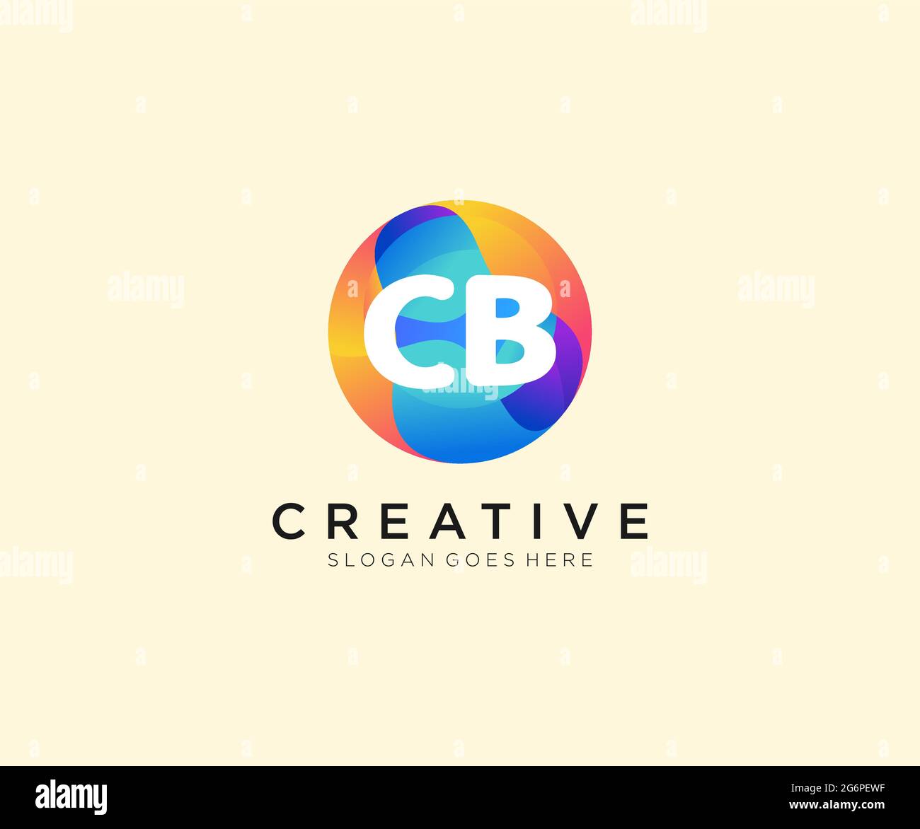 CB initial logo With Colorful Circle template Stock Vector