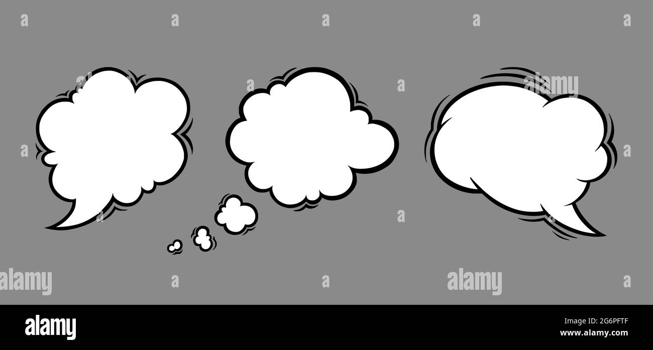 Cloud speech bubbles in comic style. Speech bubble for messages ...