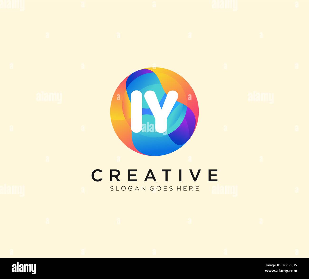 IY itial logo With Colorful Circle template Stock Vector