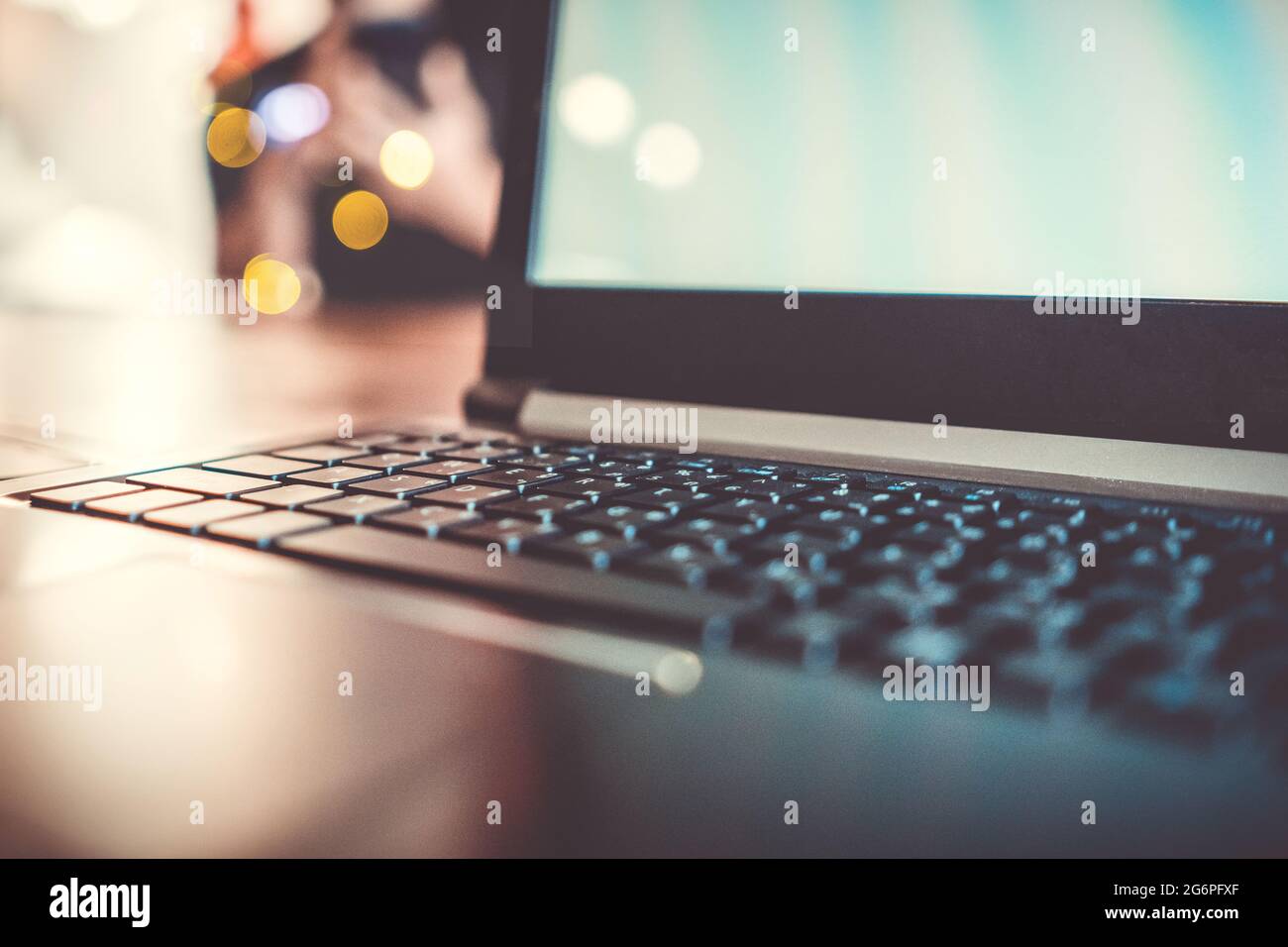 Technology devices laptop to work or study do connect communication business concept. Stock Photo