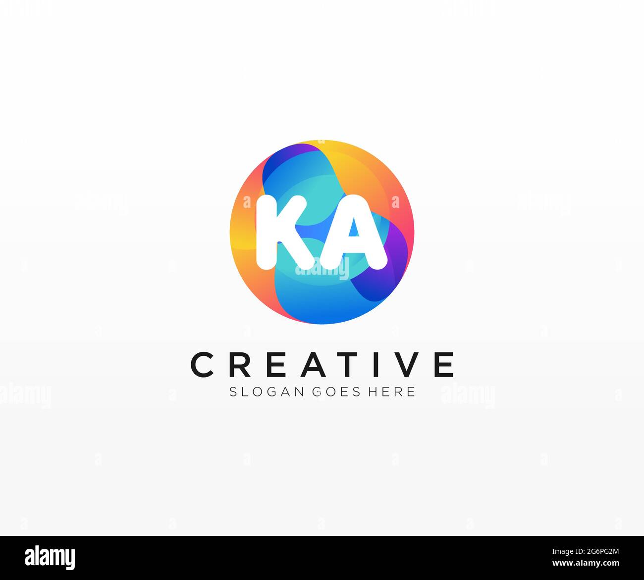 KA initial logo With Colorful Circle template Stock Vector Image & Art