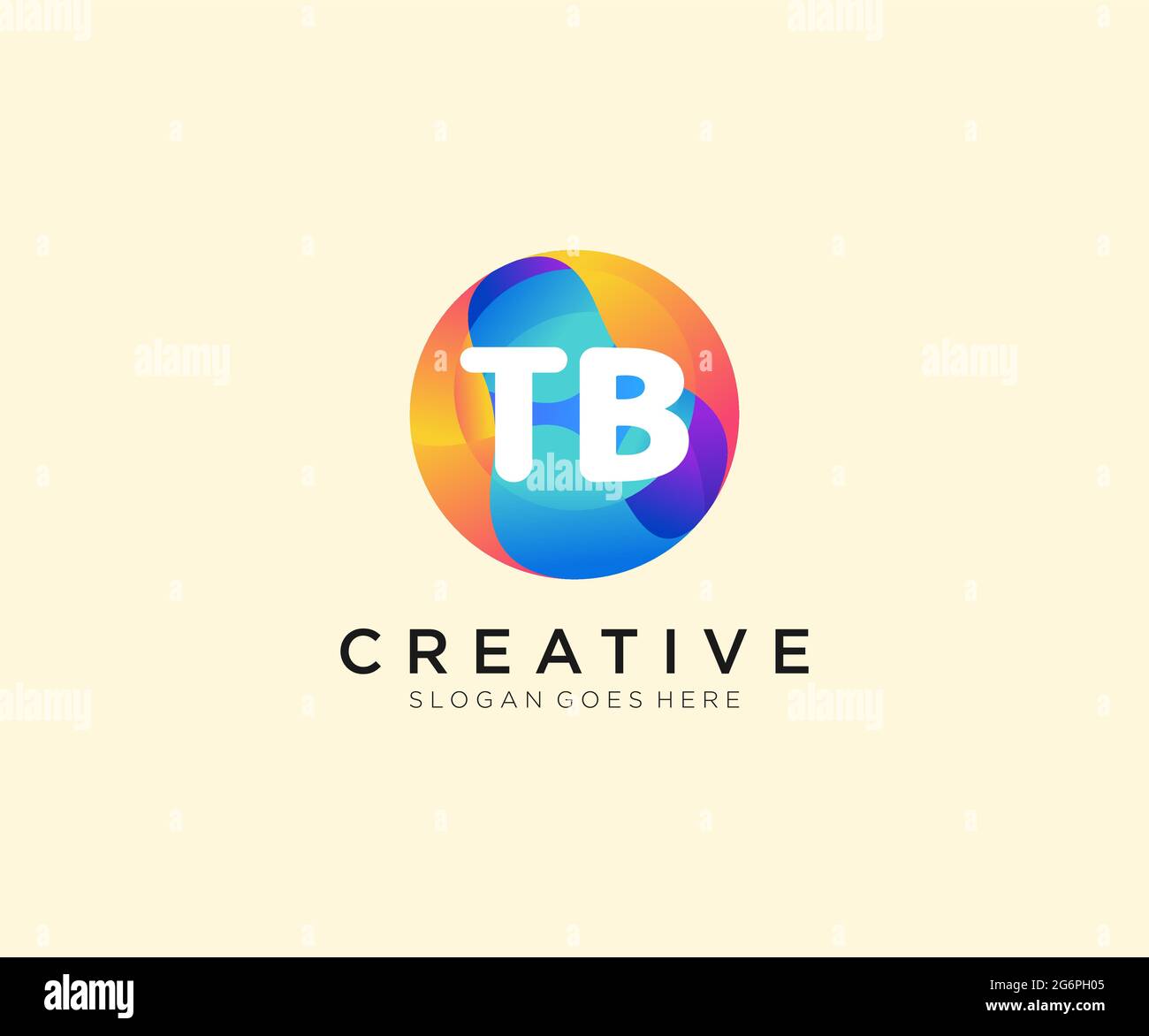 T initial logo With Colorful Circle template Stock Vector