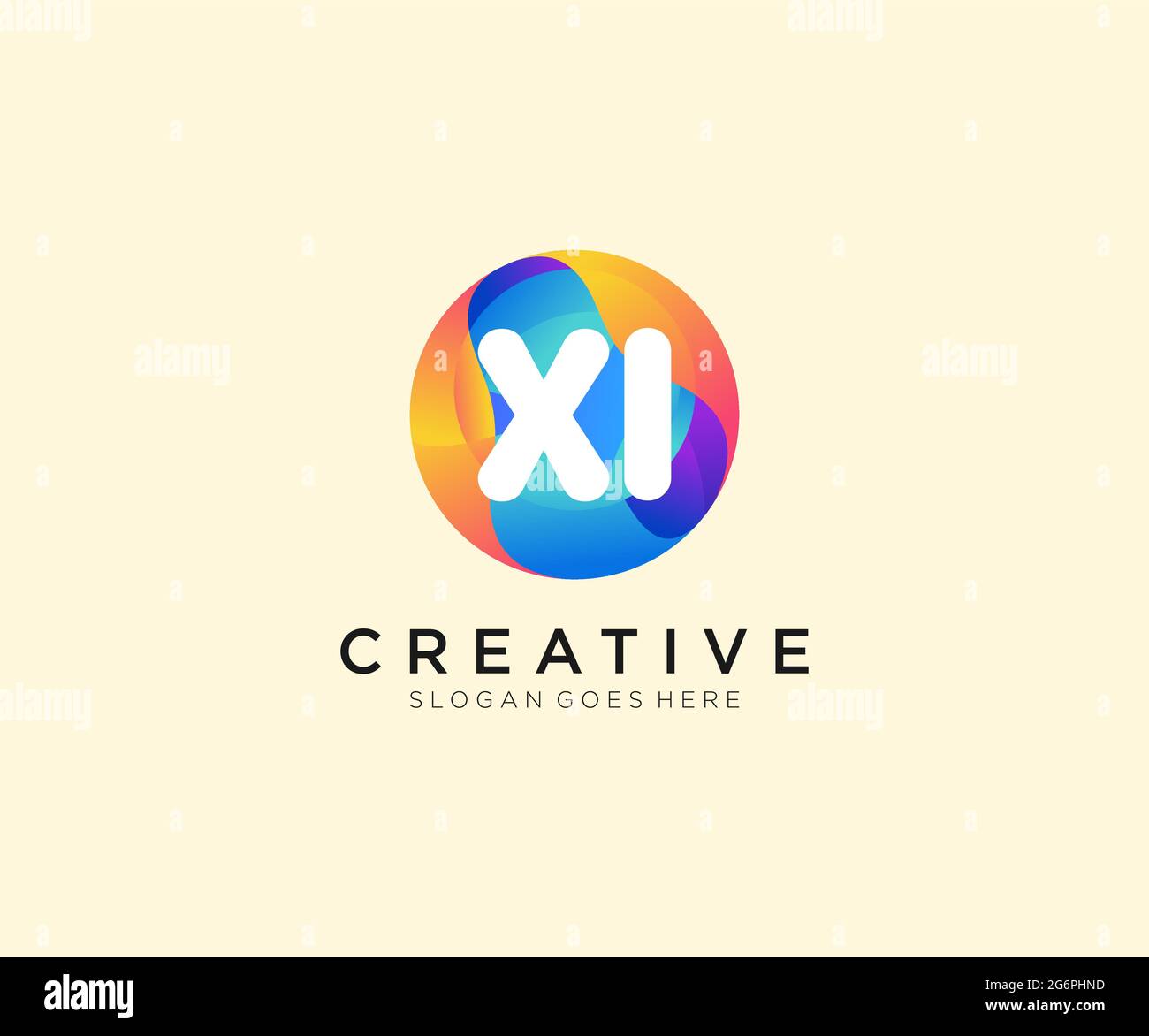 XI initial logo With Colorful Circle template Stock Vector