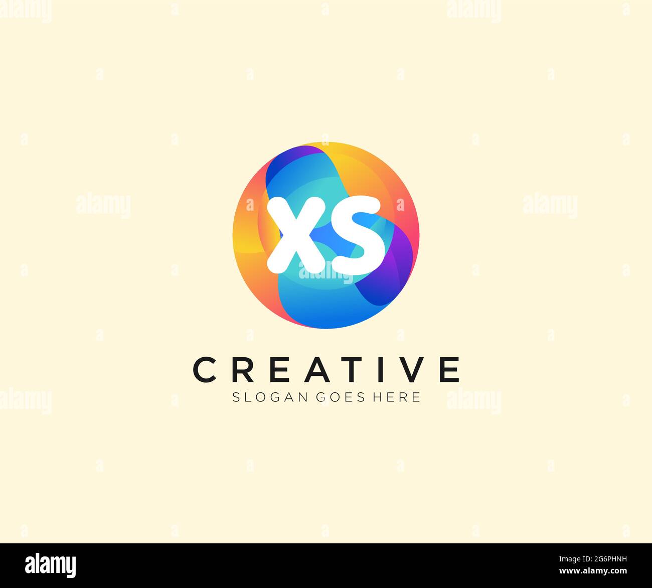 XS initial logo With Colorful Circle template Stock Vector Image & Art ...