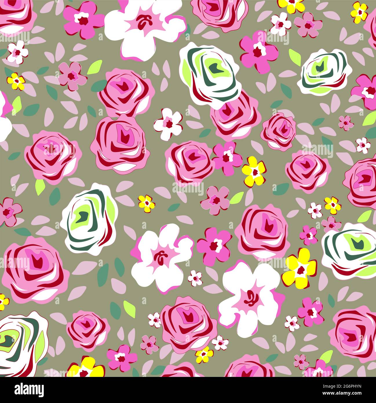 floral design for fabric and wallpaper Stock Photo - Alamy