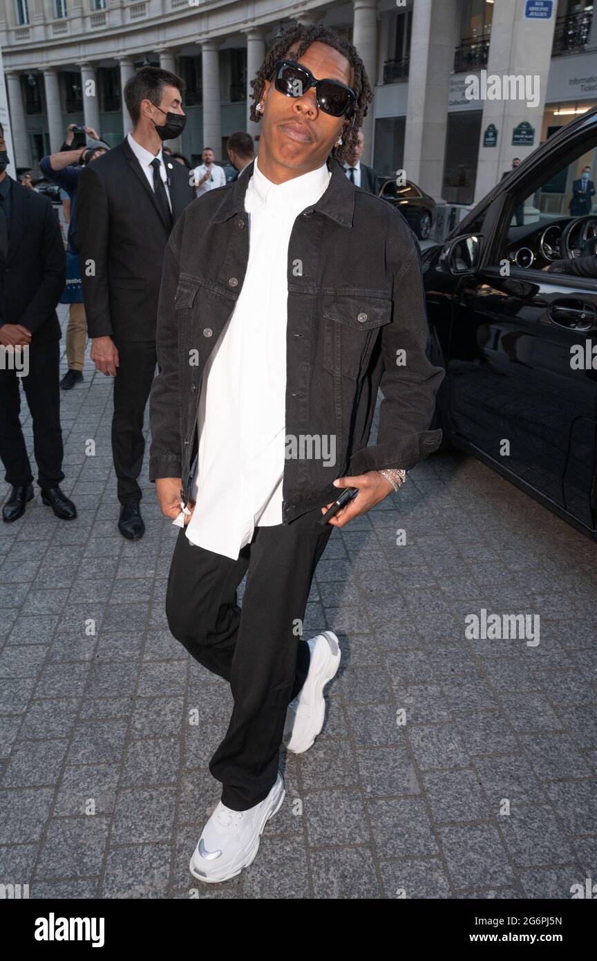 Paris, France, 7th July 2021Lil Baby and James Harden arrives for the  dinner of the Balanciaga fashion house as part of Paris Fashion Week on  July 07, 2021 in Paris, France. Photo