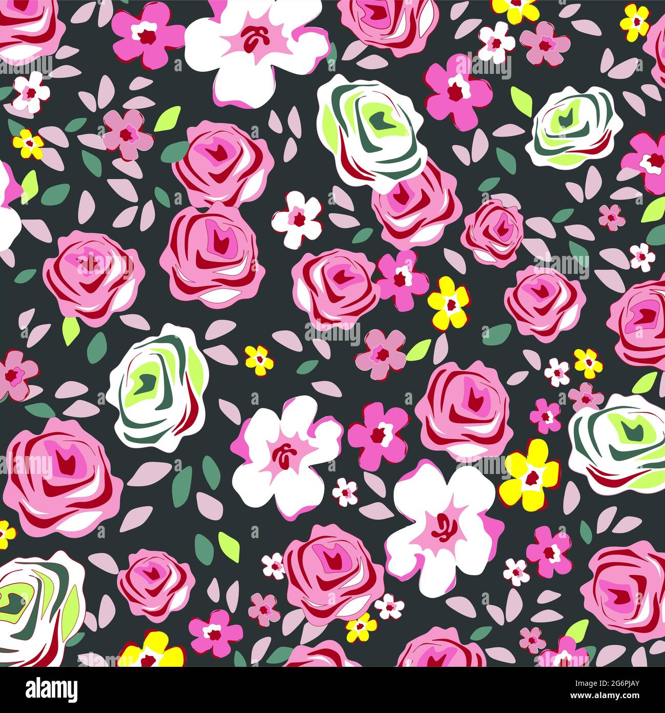 floral design for fabric and wallpaper Stock Photo - Alamy