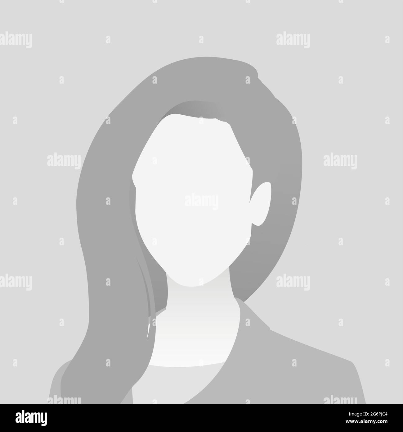 Default avatar photo placeholder. Grey profile picture icon. Business woman illustration Stock
