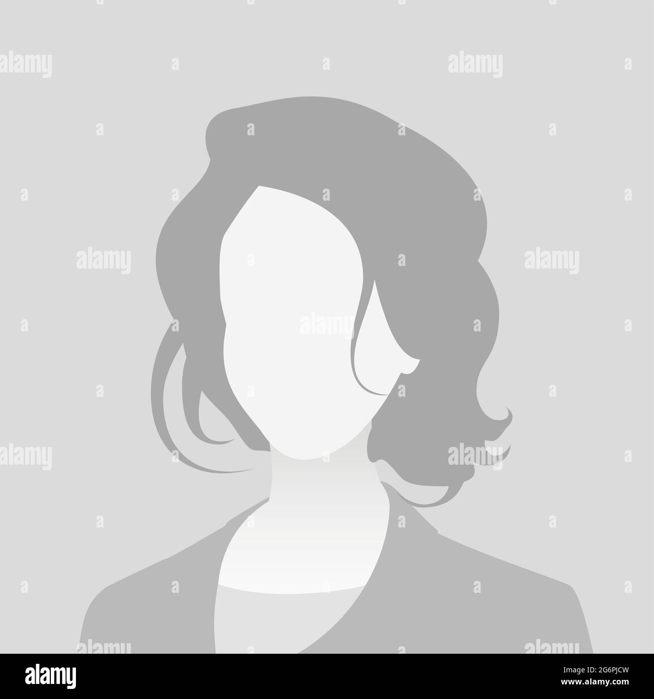 Default avatar photo placeholder. Grey profile picture icon. Business woman illustration Stock